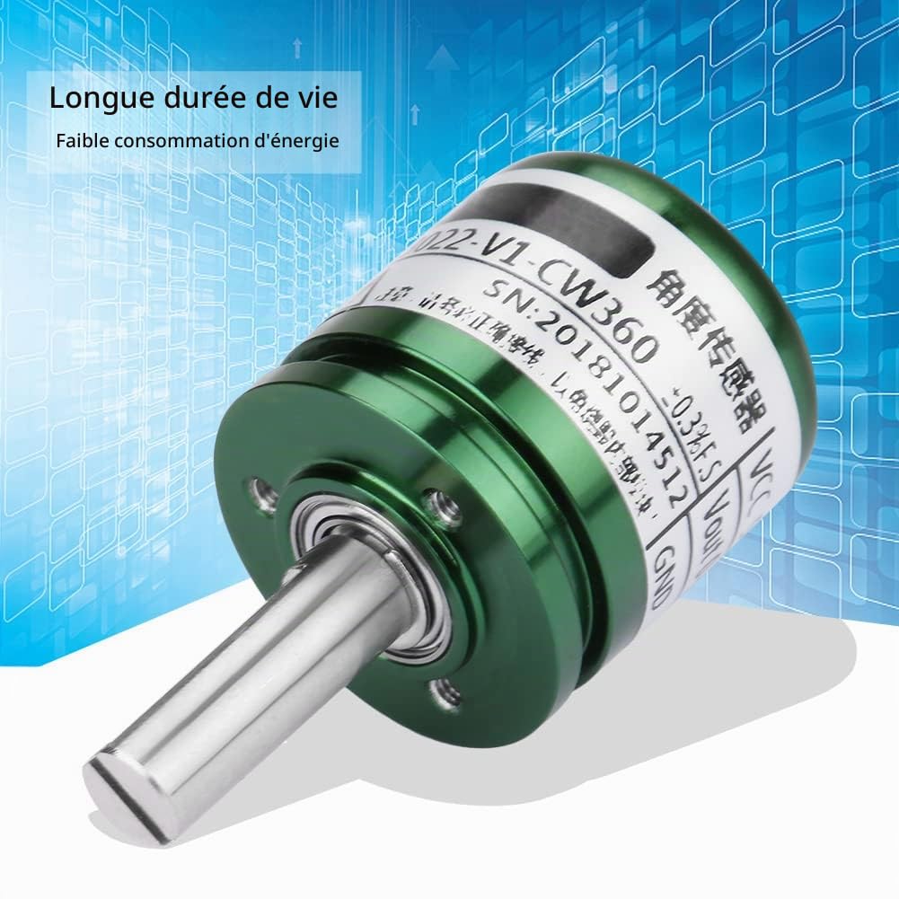 Nikou Capteur D'angle Hall, Capteur Hall Rotatif, Hall Effect Sensors Résolution 0,088 ° 0-360 Degrés Rotatif Sortie 0-5 V Cercle Complet 12 Bits