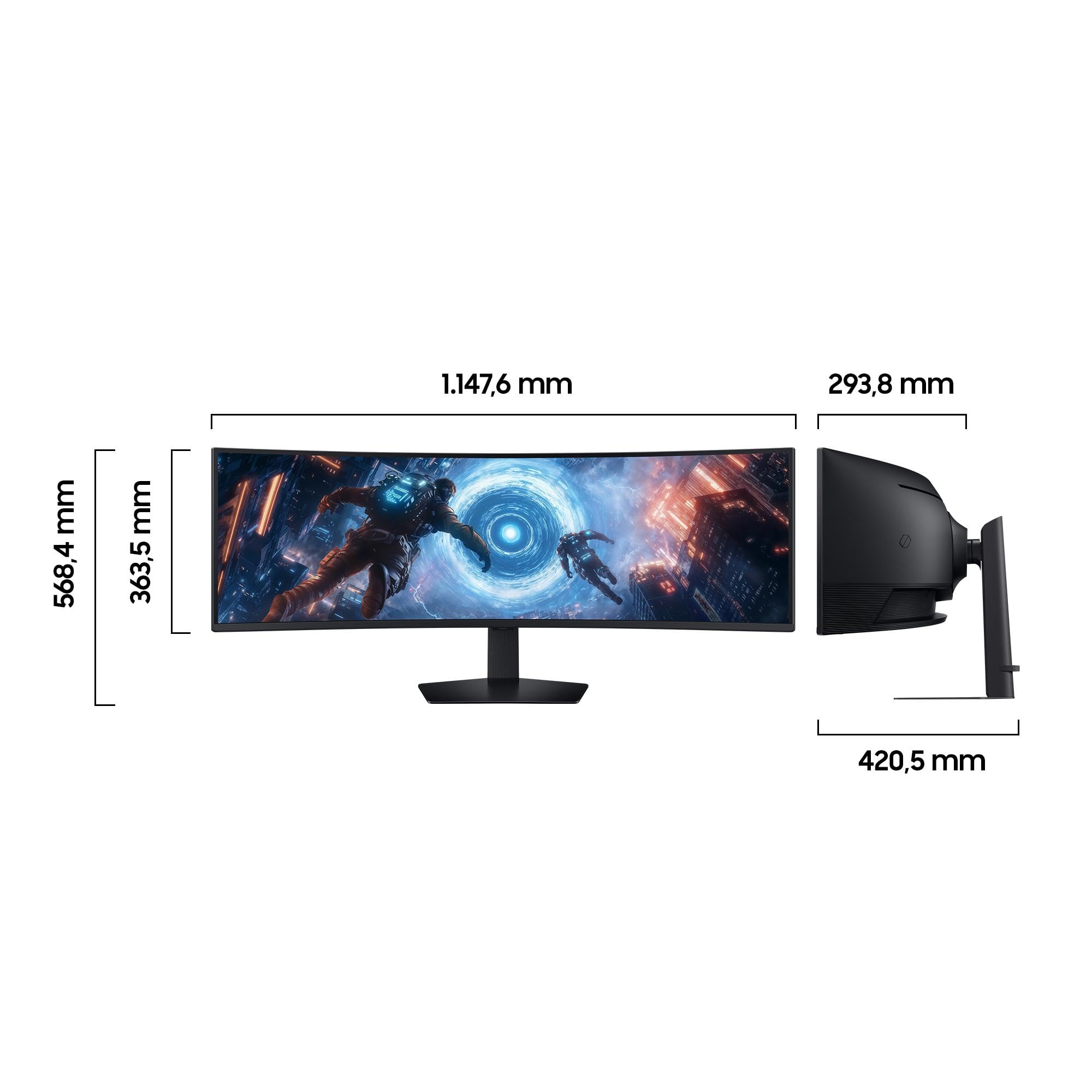 Der Samsung Odyssey G91F bietet mit seinem 49-Zoll Ultrawide Curved Display ein immersives Spielerlebnis.