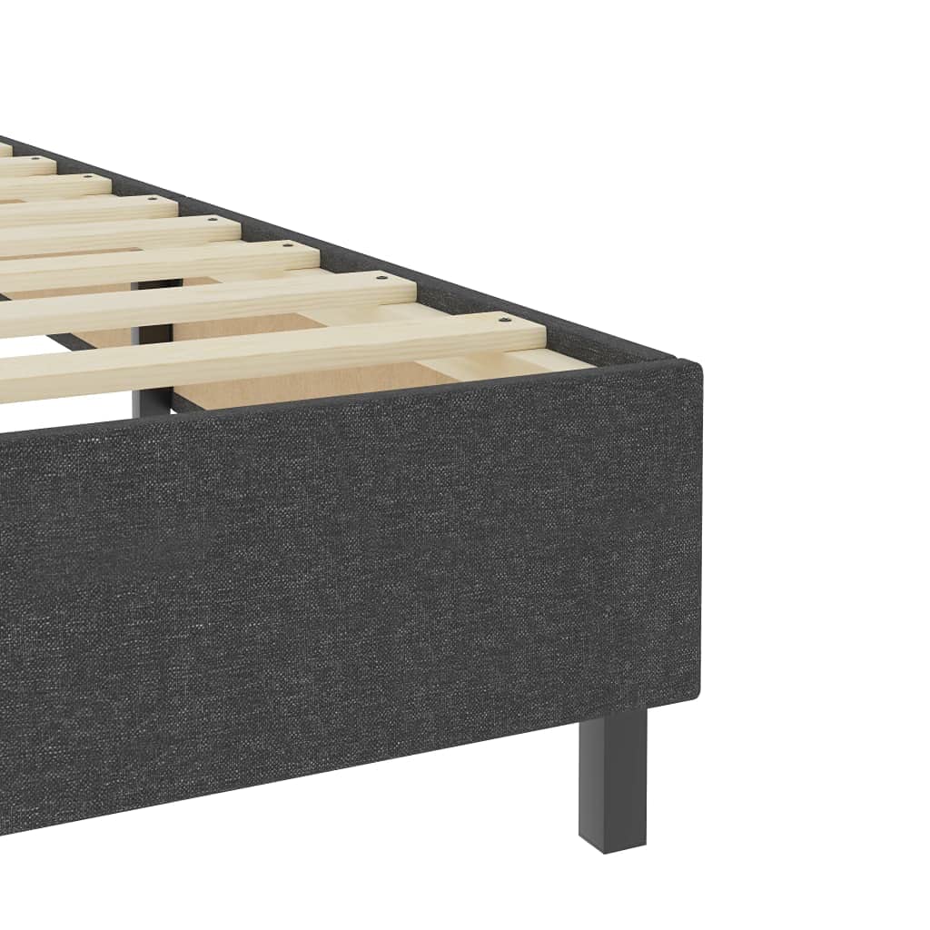 Łóżko kontynentalne ciemnoszare z materiału 180 x 200 cm, podwójne łóżko dla gości, rama łóżka do pokoju gościnnego, schroniska, salonu, sypialni