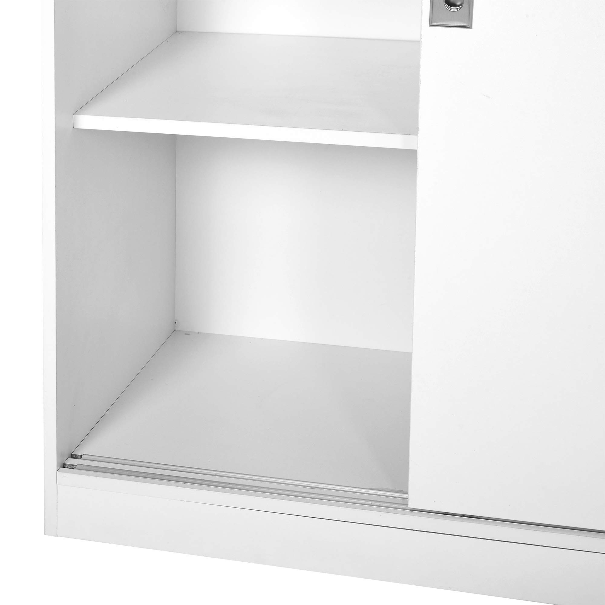 HOMCOM Aktenschrank, Büroschrank mit Türen, großer Bürocontainer mit 3 Regal und 2 Fächern, Aufbewahrungsschrank, E1 Spanplatte, Weiß, 80 x 40 x 120 cm