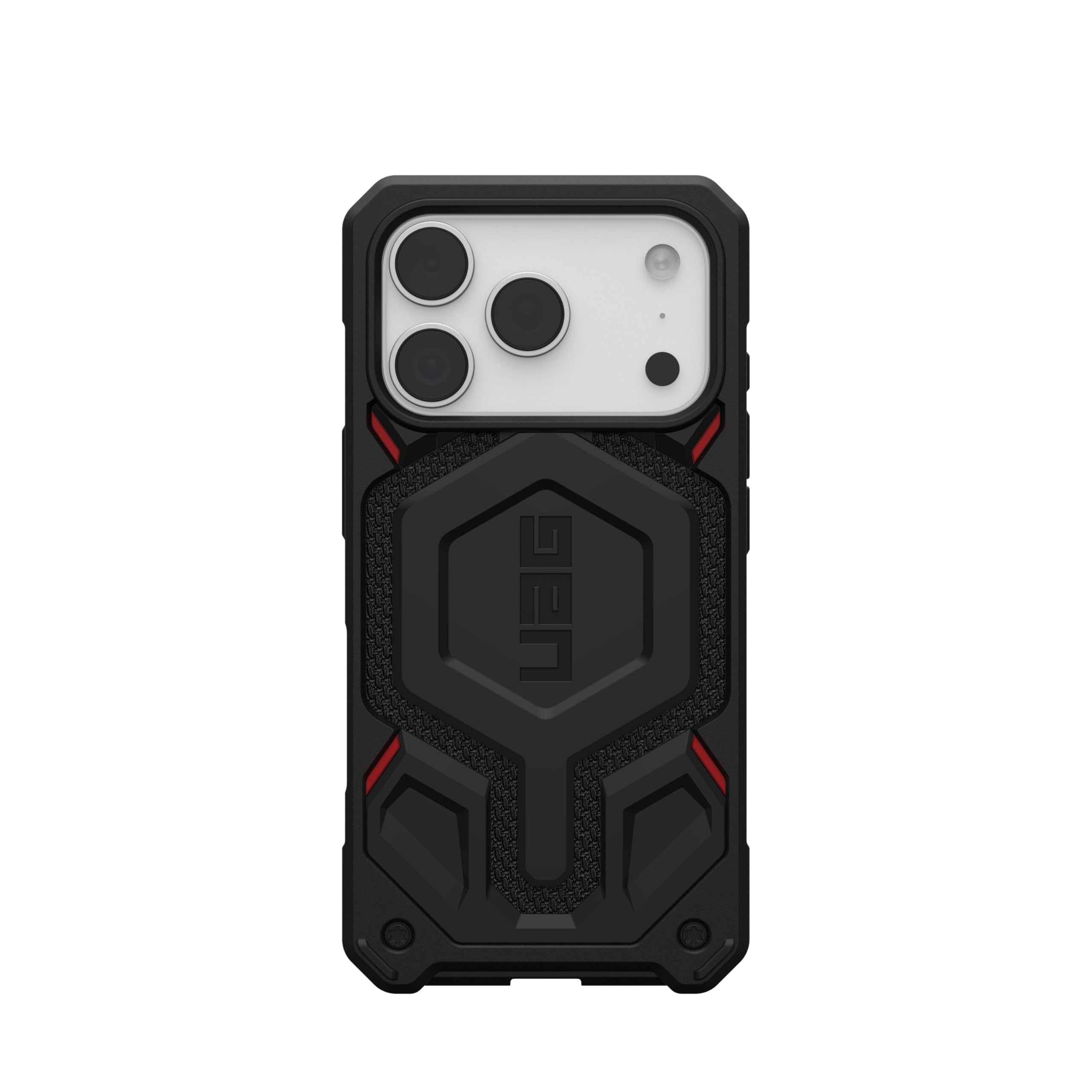 Urban Armor Gear Monarch Pro Funda Compatible con Apple iPhone 17 Pro Kevlar Negro Carga Inalámbrica Magnética