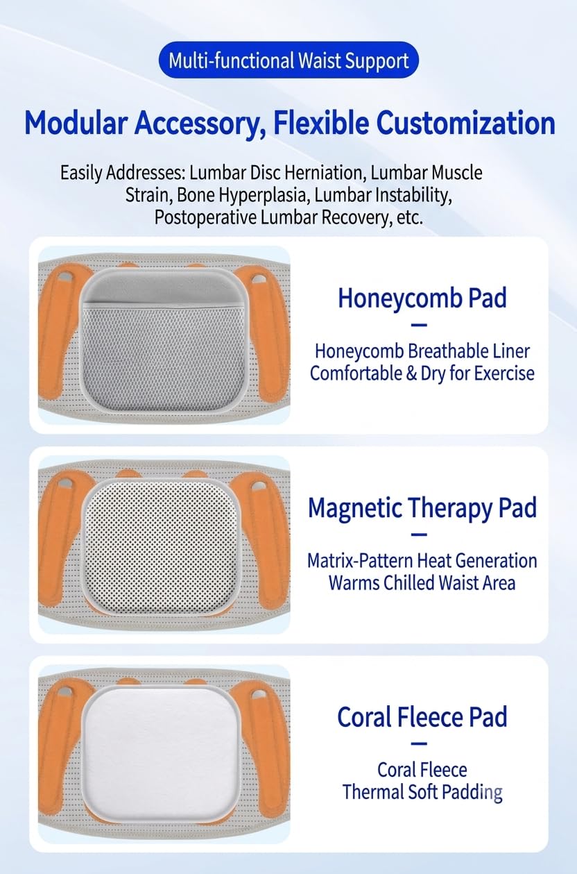 ,L/90cm~100cm,Ceinture de Maintien Lombaire Ajustable pour Sciatique et Hernie Discale, Correcteur de Posture du Dos avec Sangles de Compression, Idéal pour Voiture, Travail Quotidien, Sport Respirant | Support lombaire avec 4 bandes en acier et 3 coussin