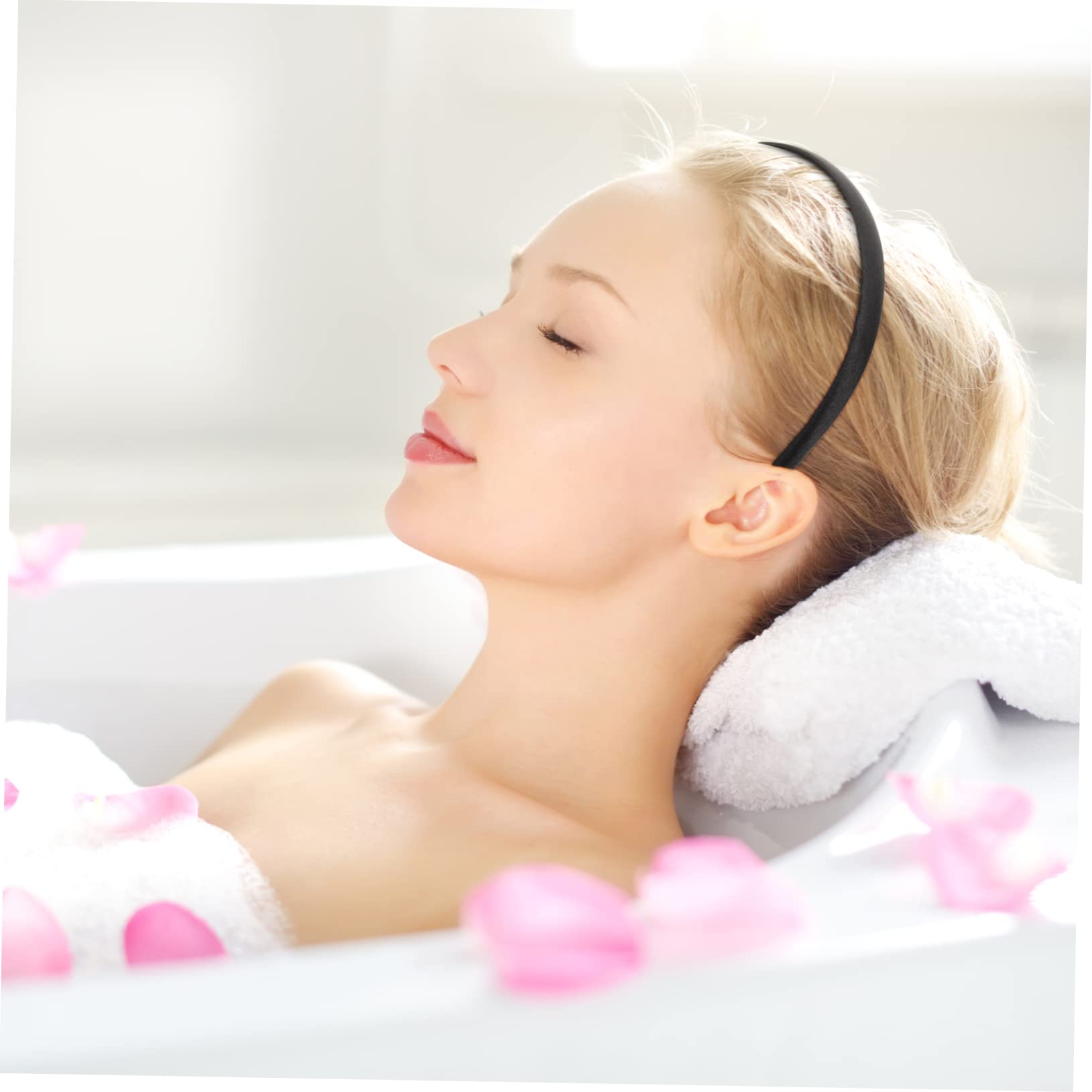 FRCOLOR 12pcs Fashion Headbands Satin Headbands Plain Black Headband Plain Hair Hoops Craft Plastic Headpiece DIY Accessories for Crafts DIY Hair Hoops