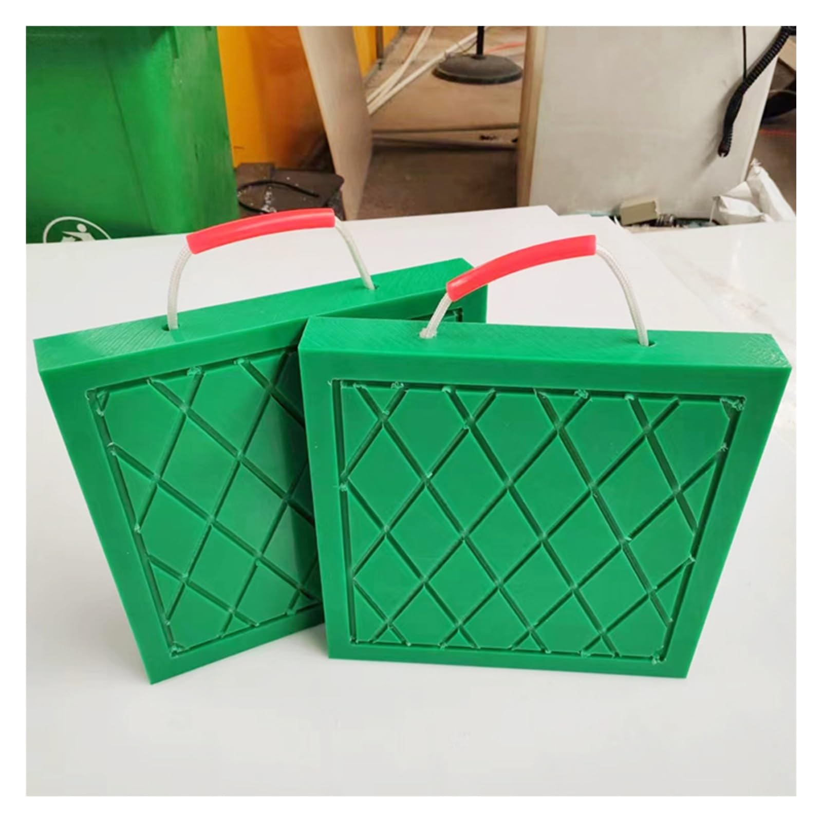 Blocs de support de cric durables 15x15 pour sécuriser la pose de conteneur de chantier