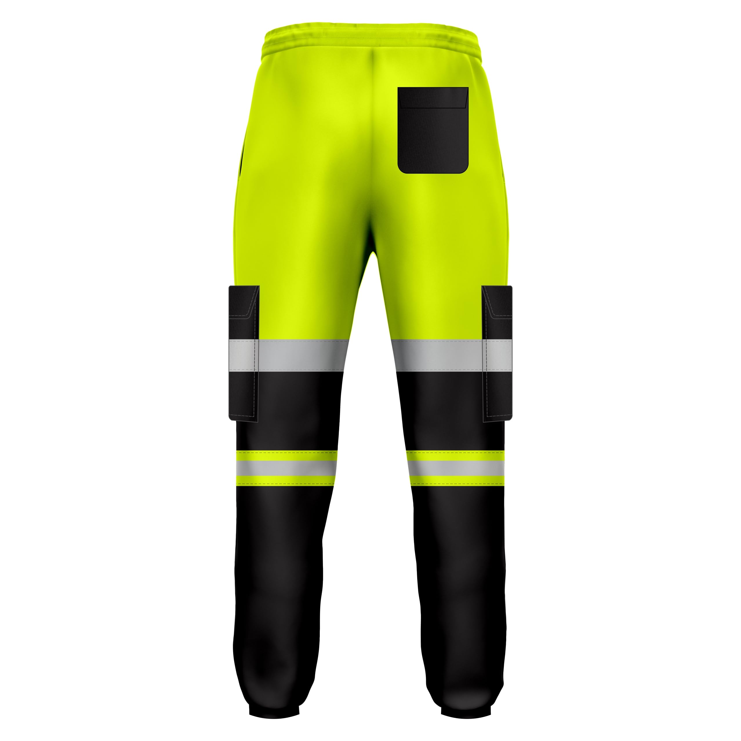 mymixtrendz Pantaloni da jogging da uomo ad alta visibilità, bicolore, con risvolto riflettente