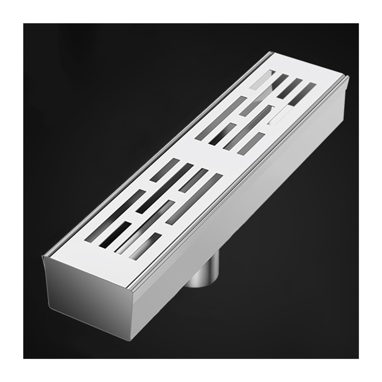 LWJSOCP Stainless Steel Trench Drain Kit, Rectangular Shower Drain And Grates, Outdoor Sidewalk Parking Patio Deck Floor Trough Guttering, Channel Trench Drainage System(25x15x4CM(A))