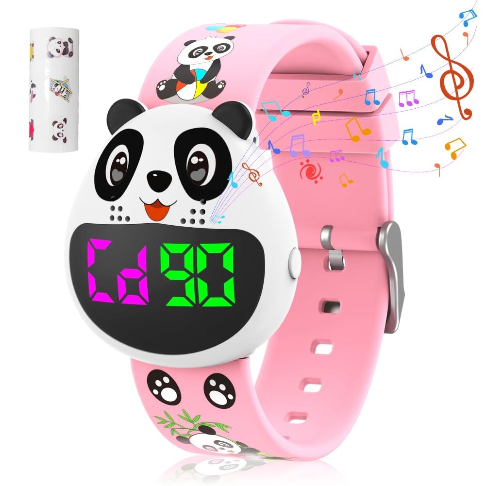 DASIAUTOEM Töpfchen-Trainingsuhr mit Musik, Wecker Armband mit Timer und 16 Täglichen Alarmen, Erinnerung Uhr mit USB-Aufladung, Trinkerinnerung, Pillenerinnerung, Wasserdichte Uhren für Kinder (Rosa)
