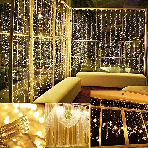 Image 8 Modes Curtain Lights 9.8X9.8 Foot 300Led Curtain String Lights Fairy Lights For Home Garden Bedroom Wedding Party Backdrops Decor With Full Waterproof And Ul Safety Warm White #TOP2