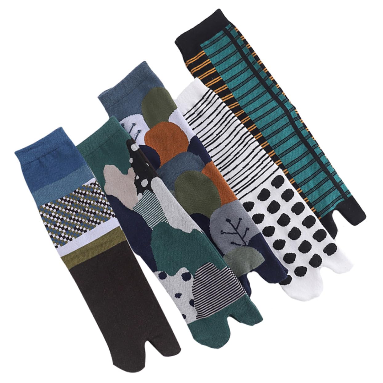 SHERCHPRY 10 paia di calze antiscivolo con dita separate da uomo, pantofole alte tabi