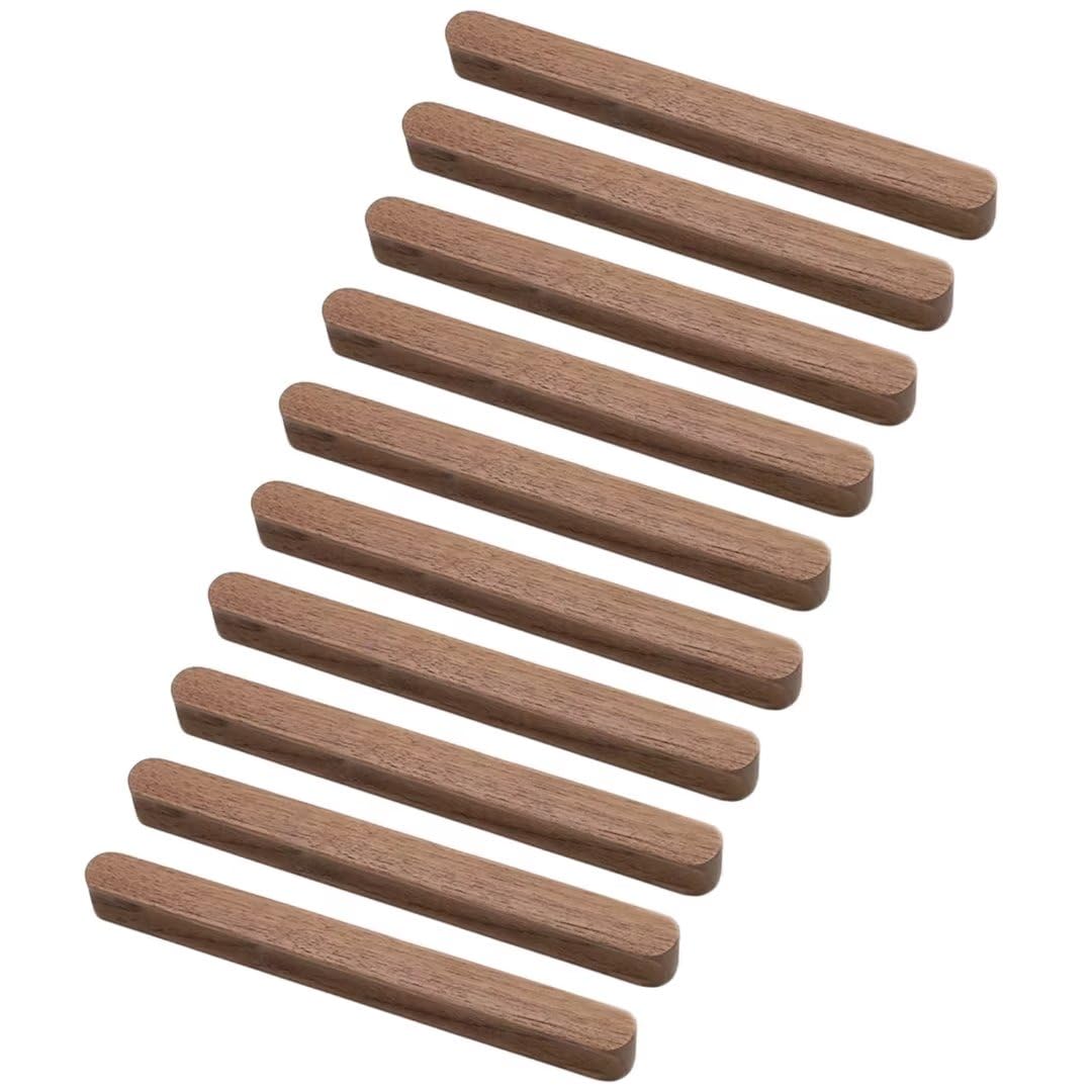 10 Packungen Moderne Holzgriffe Küchenmöbel Züge Walnussholz Schubladengriffe und Knöpfe Holz Schrankgriffe Kleiderschrank Schrank Schublade Knöpfe Schrank Kommode Schrank Türgriffe