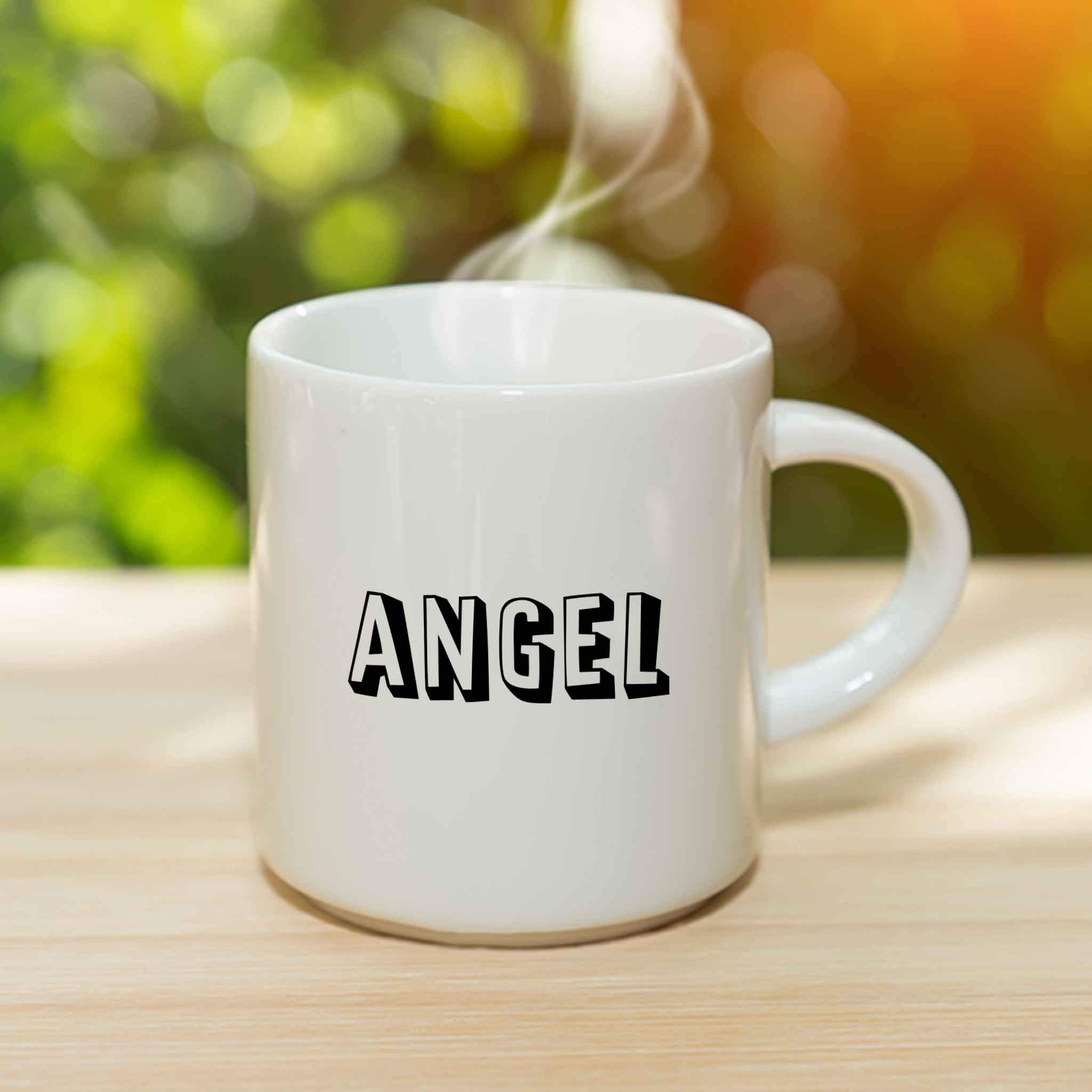 Amazon.com: Angel Coffee Mug - Personalized Ceramic Cup with Name