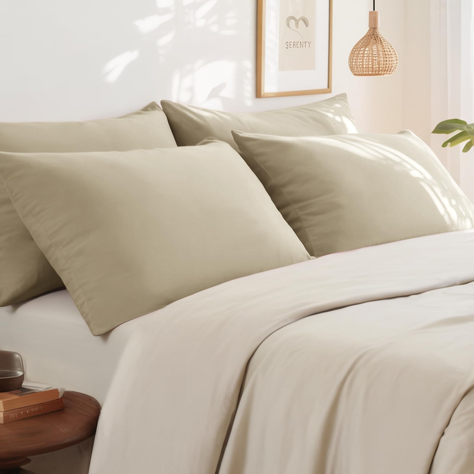 RUIKASI Khaki Pillow Cases 4 Pack - Image 3