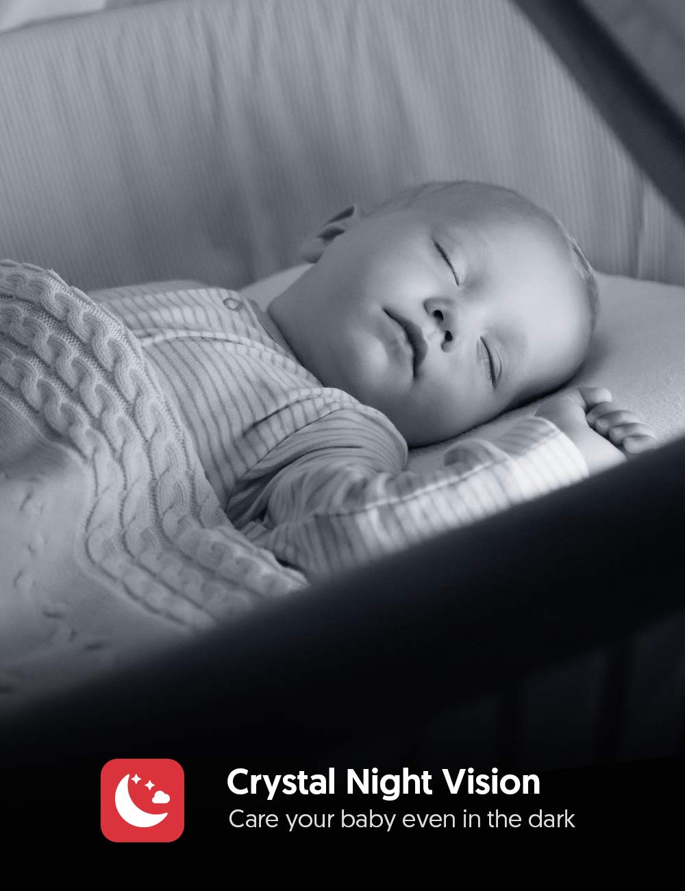 Telecamera di sorveglianza WLAN per interni, 1080P, 2,4 GHz, con visione notturna, rilevamento di movimento, audio a 2 vie compatibile con iOS e Android