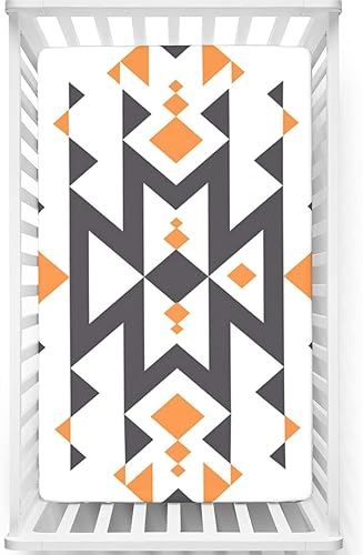 Sábana bajera ajustable para cuna pequeña con temática azteca, sábana bajera portátil para niños pequeños, sábana bajera suave para niños y niñas,