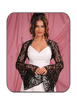 1piu1uguale3 LADIES' UV BOLERO［BLACK］ AmélieBoutik Women Ruffle Trim Long Sleeve Bolero Shrug