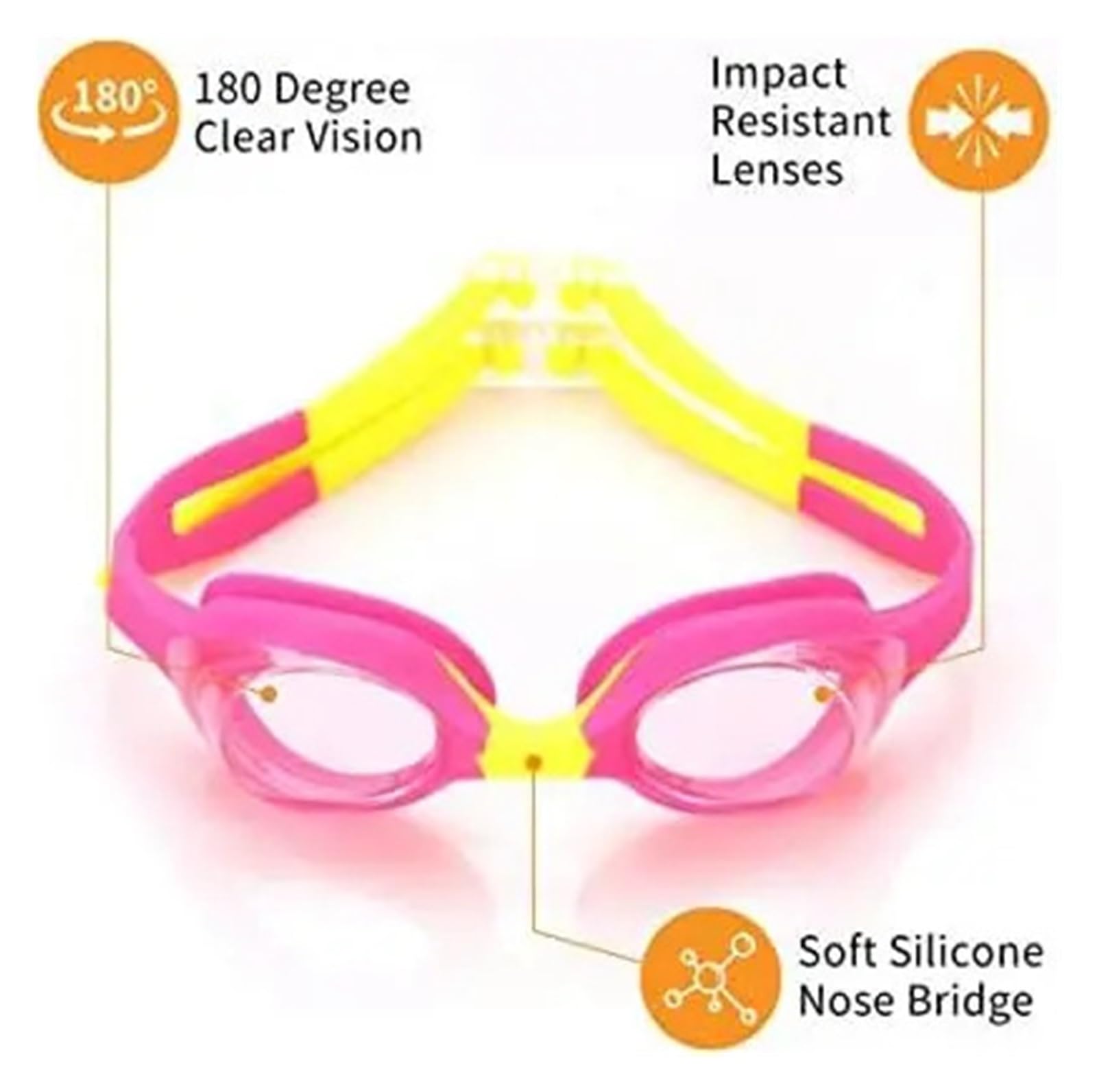 4 Pack children Swimming Goggles, non Fog, UV Protection, No Leaking Water for Children