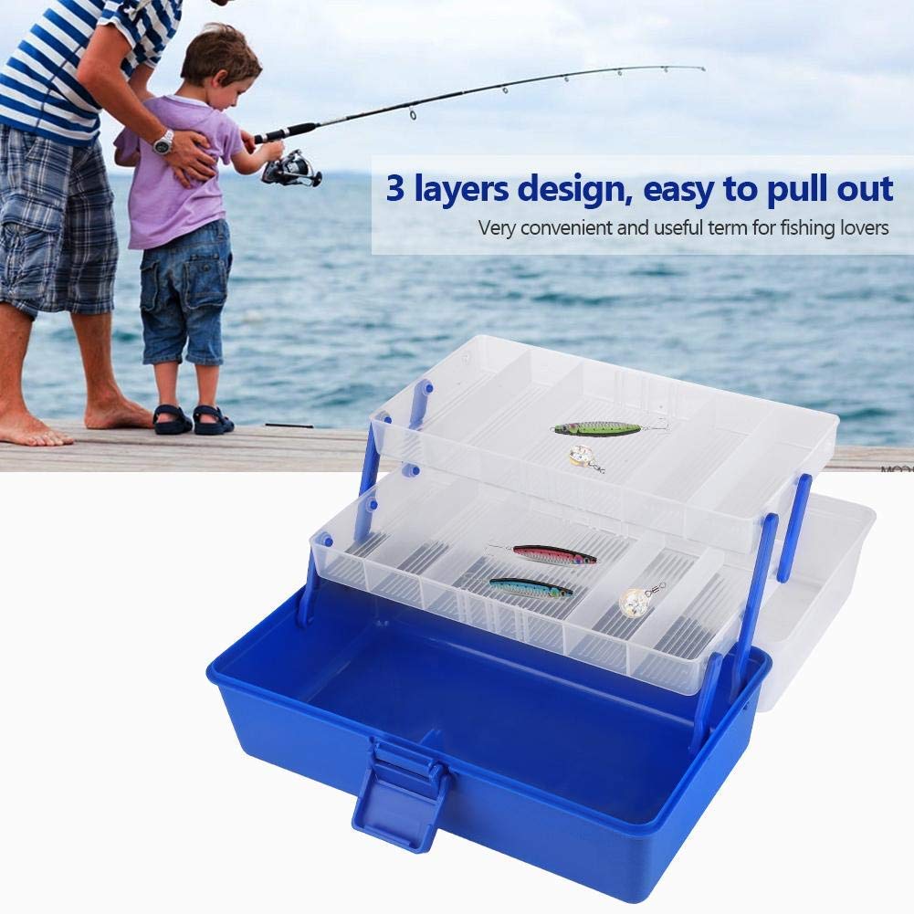 Caja de Aparejos de Pesca Caja de Aparejos de Pesca de 3 Capas Señuelo Giratorio Gancho Bait Kit Gran Almacenamiento para señuelos Ganchos