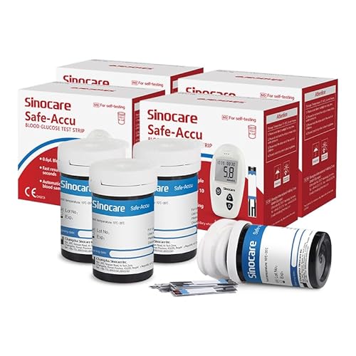 Sinocare Strisce Glicemia per Safe Accu, 200 x Striscette per Glicemia Senza Lancetta, Strisce reattive per il monitoraggio accurato della glicemia Strisce Reagente Glucosio[Lancetta non incluso]