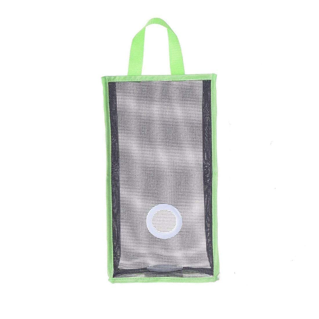 First Try Plastic Garbage Bags | Wall Mount Hanging Grocery Bag Container | Storage Mesh Garbage Big | Trash Bags | Organizer Recycling Grocery Shopping Pocket Hanging Containers for Kitchen – Green