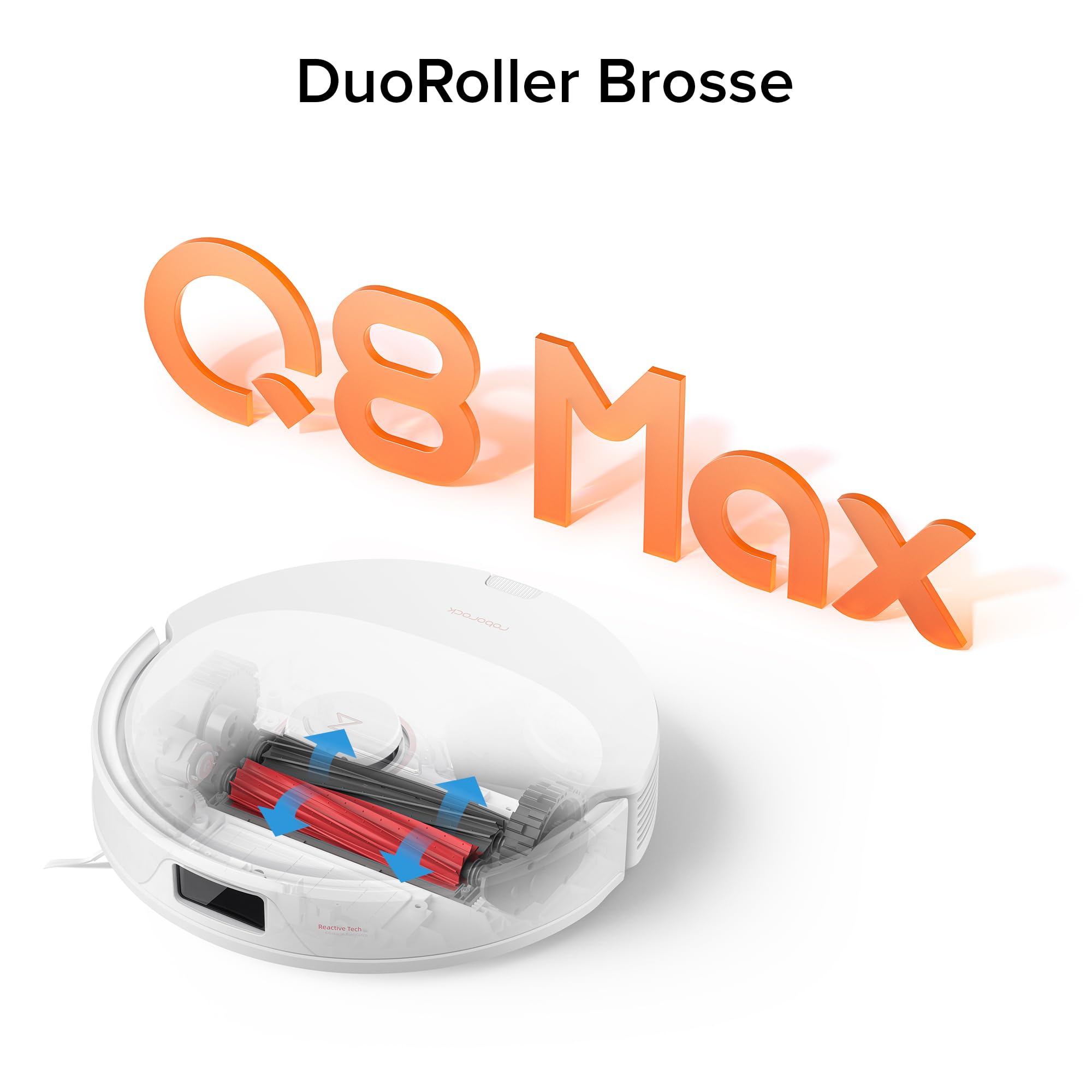 roborock Q8 Max Saugroboter mit DuoRoller-Bürste, 5500Pa Saugkraft, 470mL Staubbehälter, 350mL Wassertank, Staubsauger Wischroboter PreciSense-LiDAR-Navigation (Generalüberholt) (Weiß)