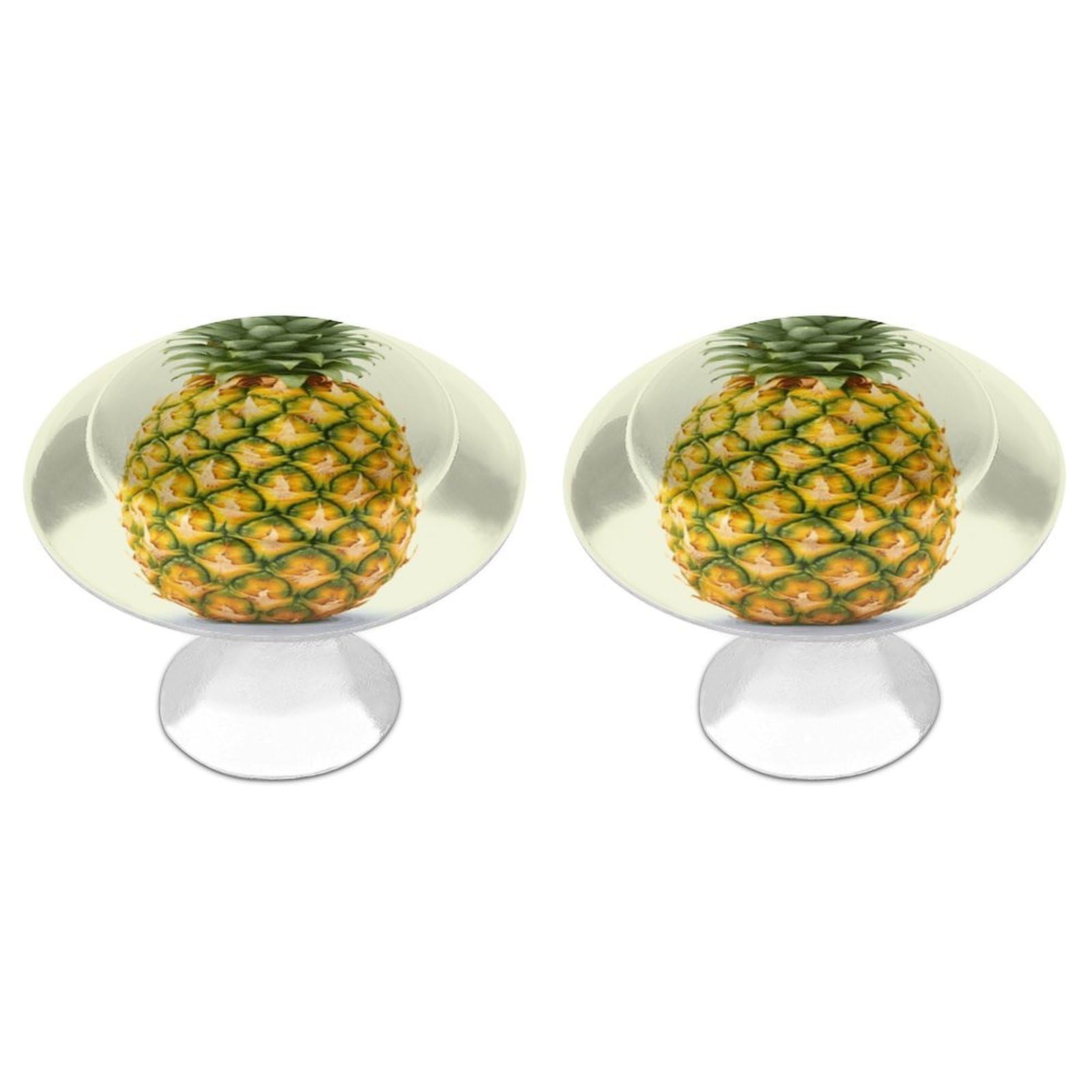 FekiLoot Fresh Pineapple Cabinet Knob Kitchen Drawer Knob Stainless Steel Round Drawer Pulls Modern Cabinet Hardware Vintage Dresser Drawer for Kitchen Bathroom Closet Dresser Cabinets