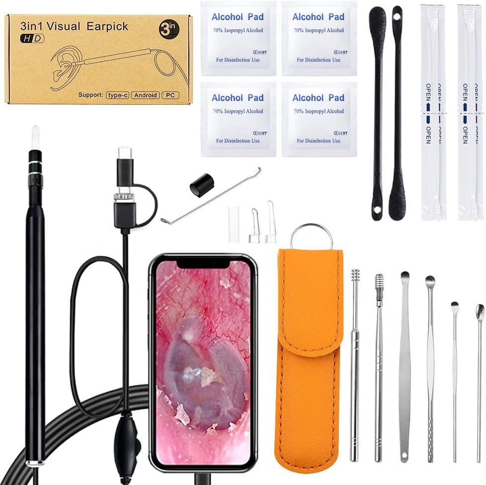 Ear Wax Removal Tool Kit, Ear Otoscope Cleaning Tool with