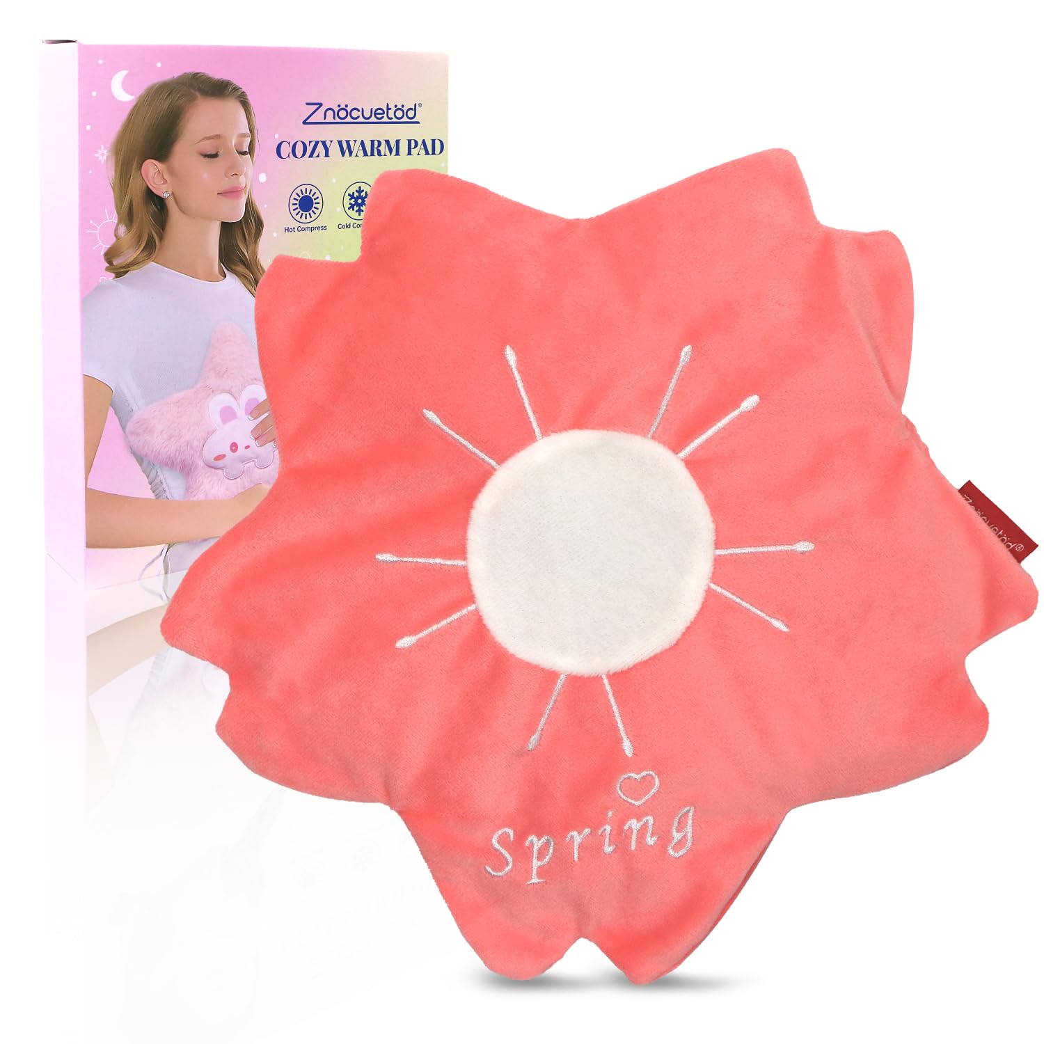 Almohadilla térmica para microondas para calambres menstruales, almohadilla térmica para microondas para mujeres y niños con paquete de calor húmedo para cuello y hombro, linda compresa suave y