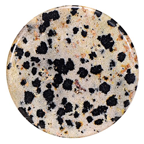 Morella Femme Chakra Coin Pendentif 33 mm en gemme Pierre - Jaspe Dalmatien