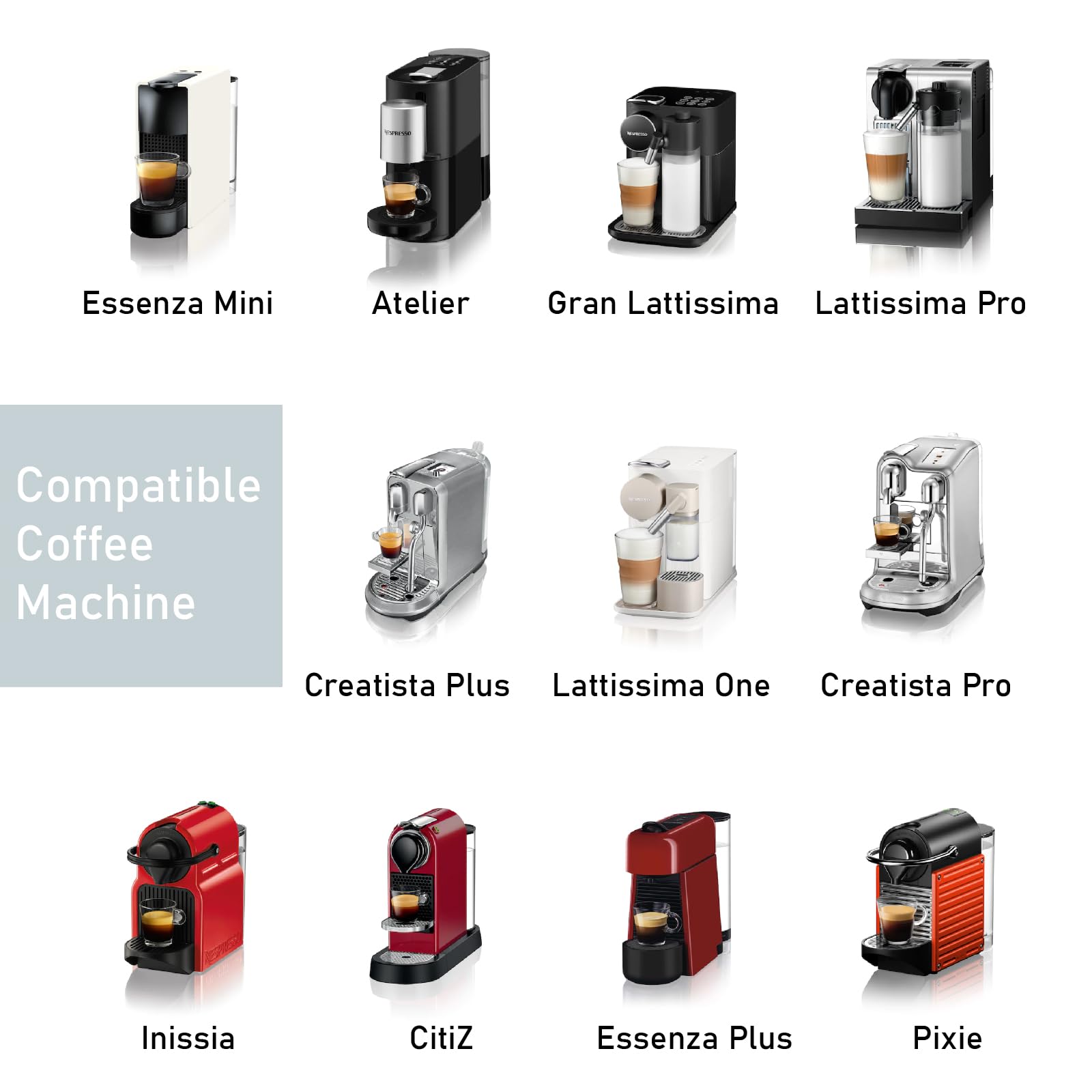 10 kapsułek wielokrotnego użytku do Nespresso OriginalLine – 300 szt. foliowych pokrywek z 10 szt. kapsułek do kawy do wielokrotnego napełniania, kompatybilne z ekspresem Nespresso