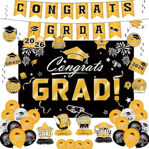 50% Off Gold Graduation Decorations Set for 2026
