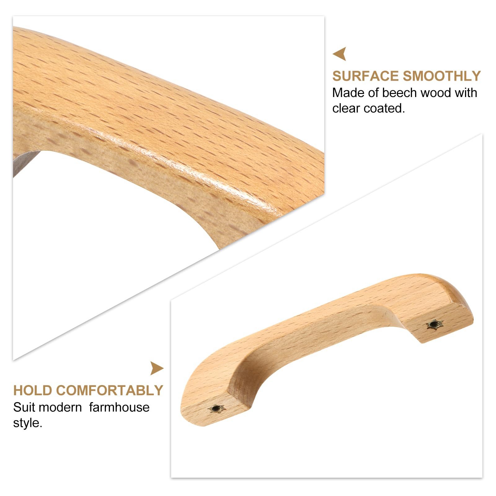 Sourcing Ap 10Pcs Wood Drawer Pulls Handles, 128/5.04" Hole Spacing