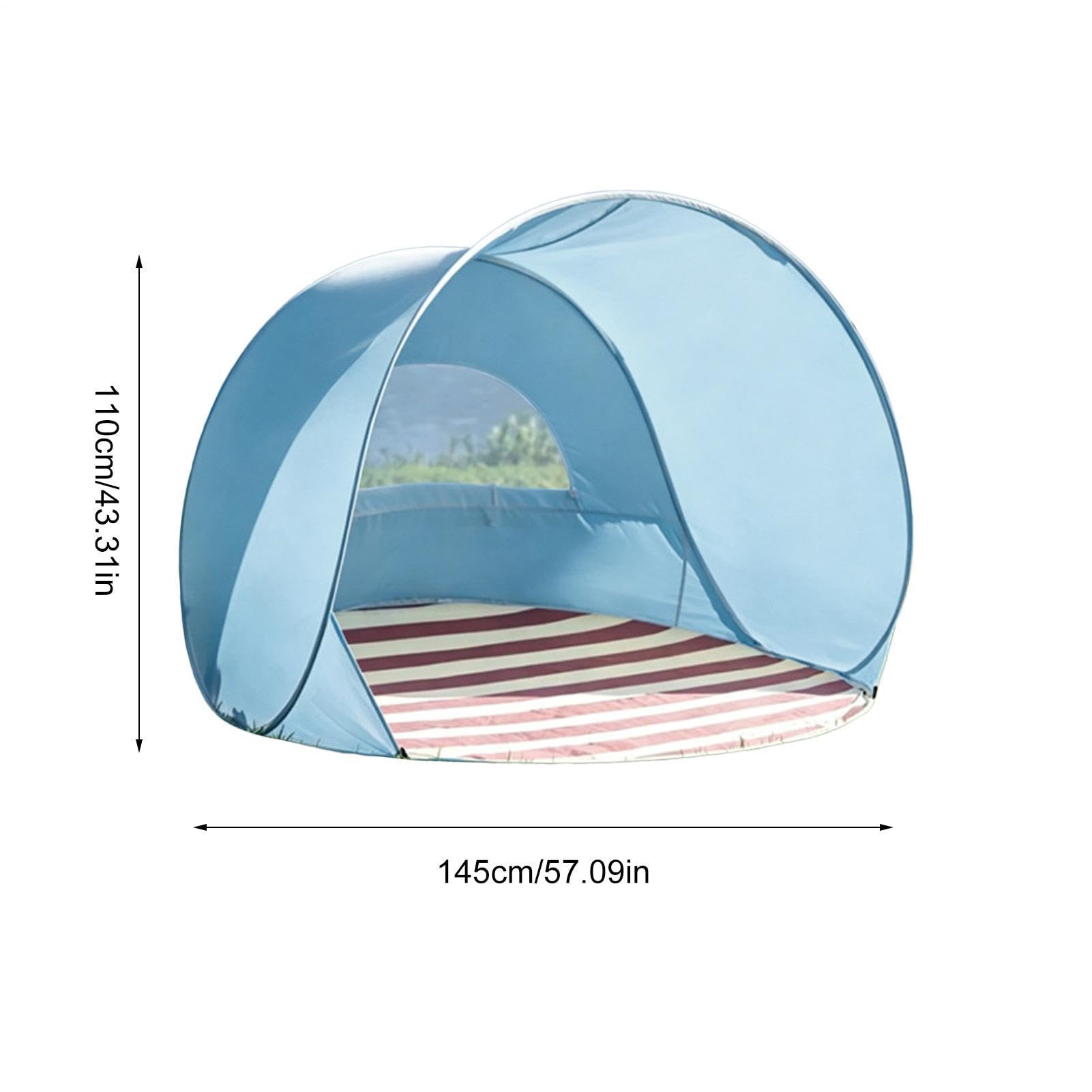Tenda Da Spiaggia | Tenda Da Spiaggia Pop-up Con Protezione UV | Tende Parasole Portatile Pop-up Con Finestra Di Ventilazione E Custodia | Tende Parasole Da Esterno Ad Apertura Rapida (Blu)