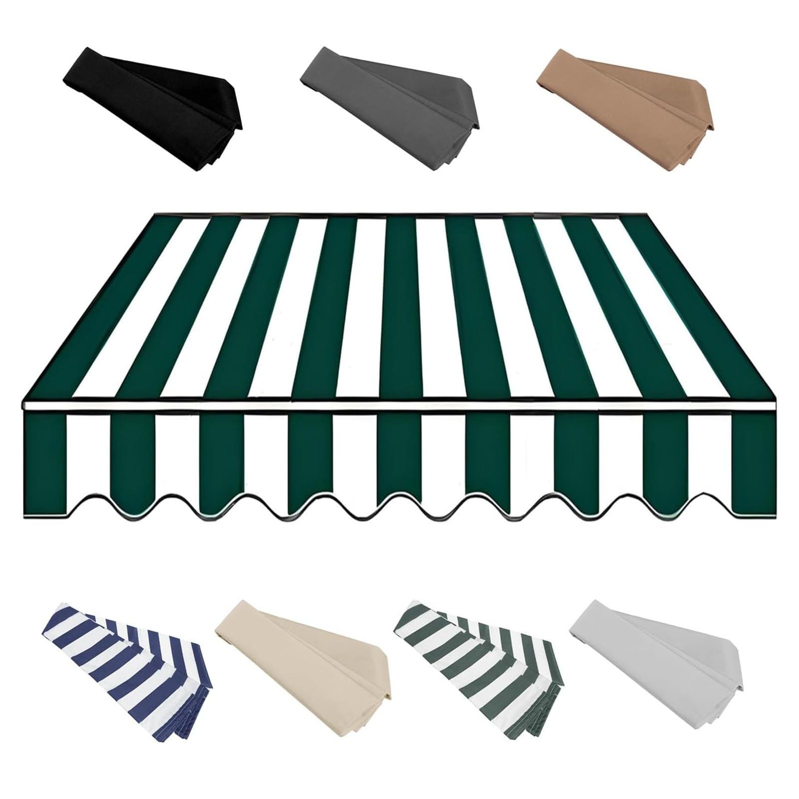 2m 2.5m 3m 3.6m 4m 5m Garden Awning Replacement Fabric Top Cover Front Valance,Awning Fabric Replacement Window Awning Cover(Green,16x13ft/500x400cm) โ image 1
