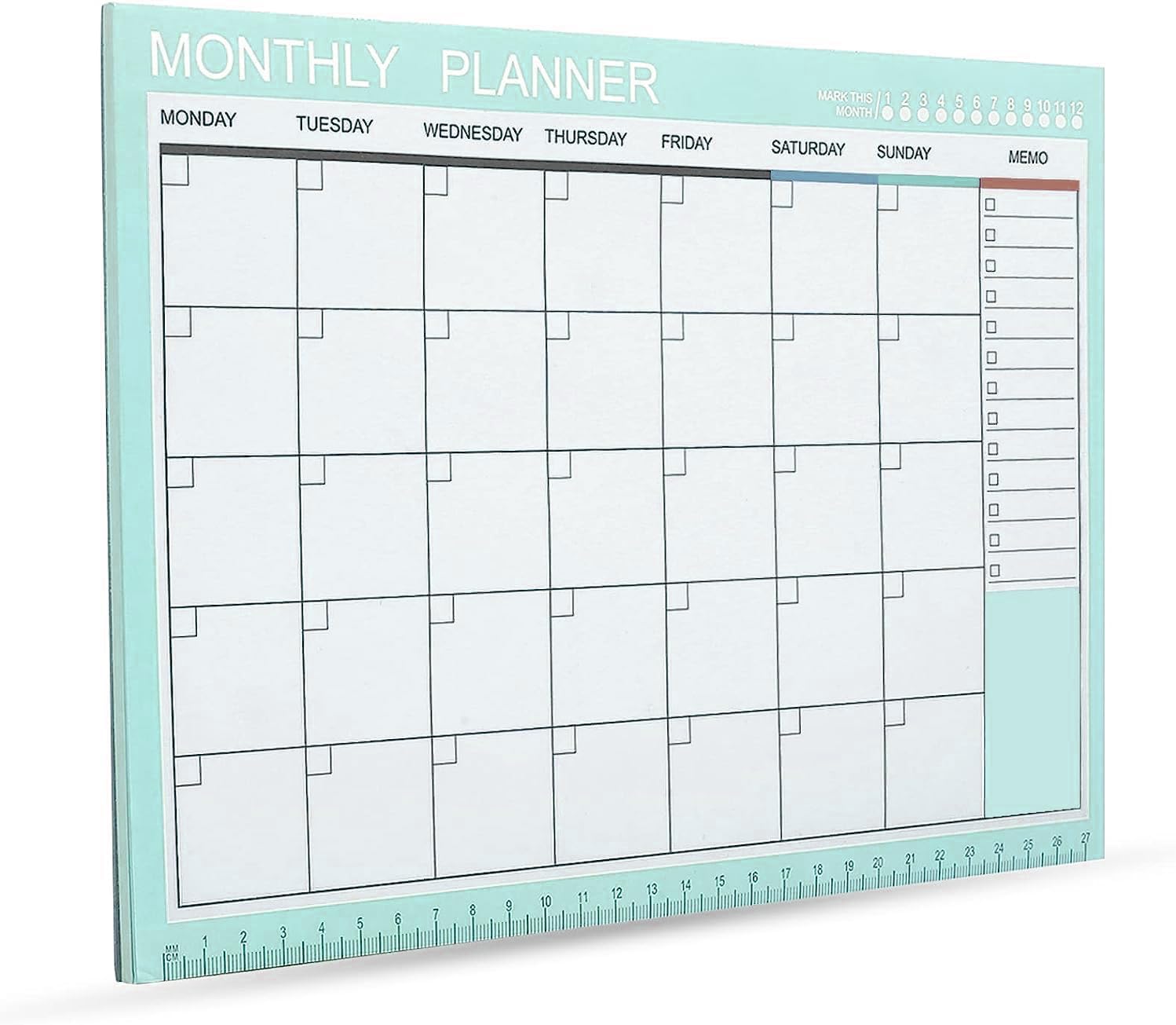 Premify Monthly & Weekly Planner Pads, Undated Make To Do List Calendar Desk Notepad, Chore chart Planning Pad, Easy Page Tear-Off (54 Sheets)