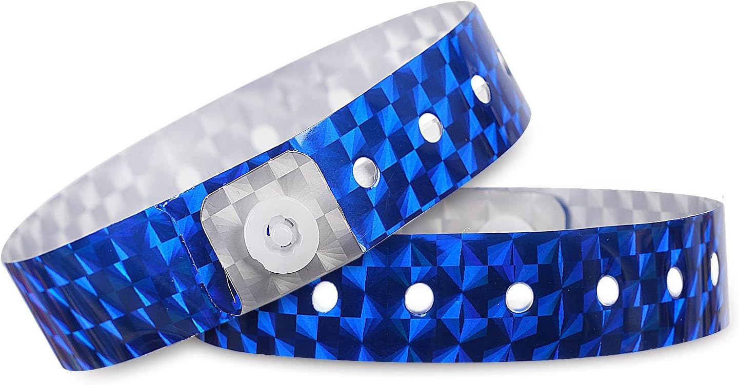 100 Pack Holographic Plastic Wristbands Wristbands for