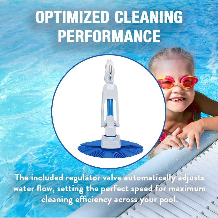 Image of Doheny's ProVac Plus Automatic Suction Swimming Pool Cleaner | Cleans from Waterline to Pool Bottom | Regulator Valve Automatically Adjusts Flow | No Tools or Electricity Needed! | for Inground Pools