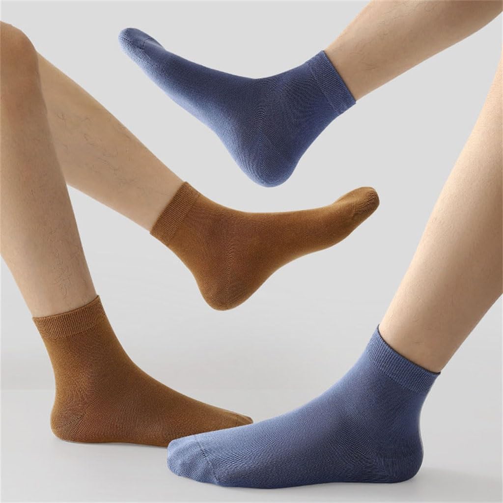 2 Pairs of Hand Sewn Cotton Socks for Men's Mid Length