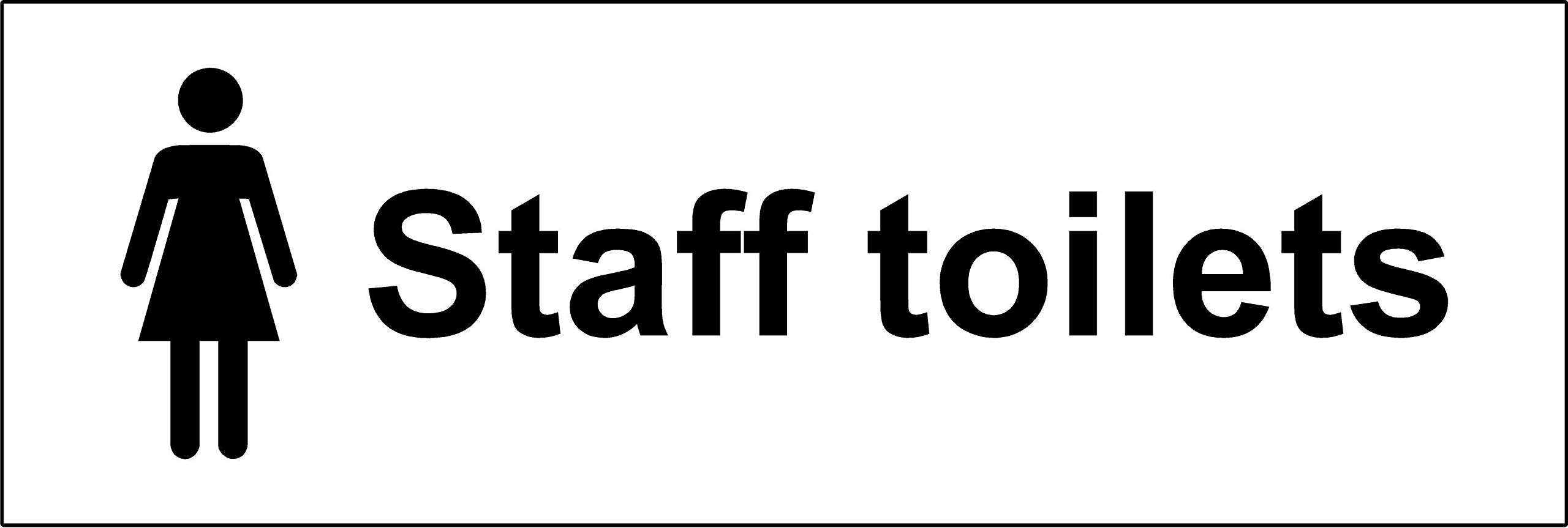 Female Staff Toilets Sign - 3mm Aluminium sign 300mm x 100mm