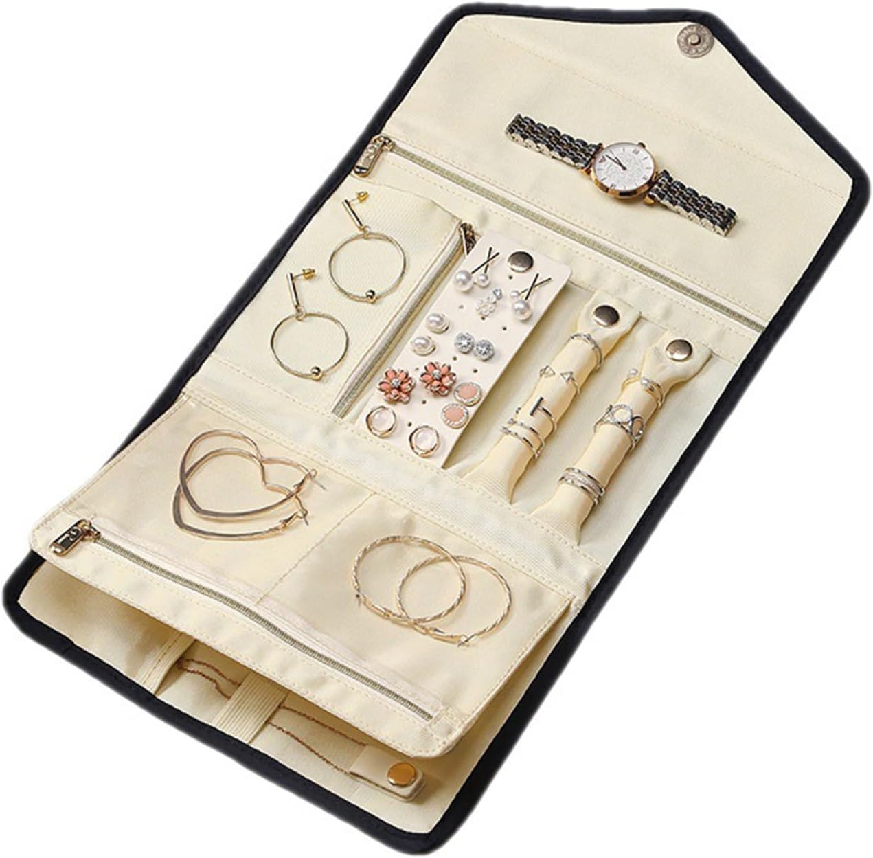 Jewelry Storage Roll Jewelry Rolls Organizer Roll Foldable Case Women for Travel