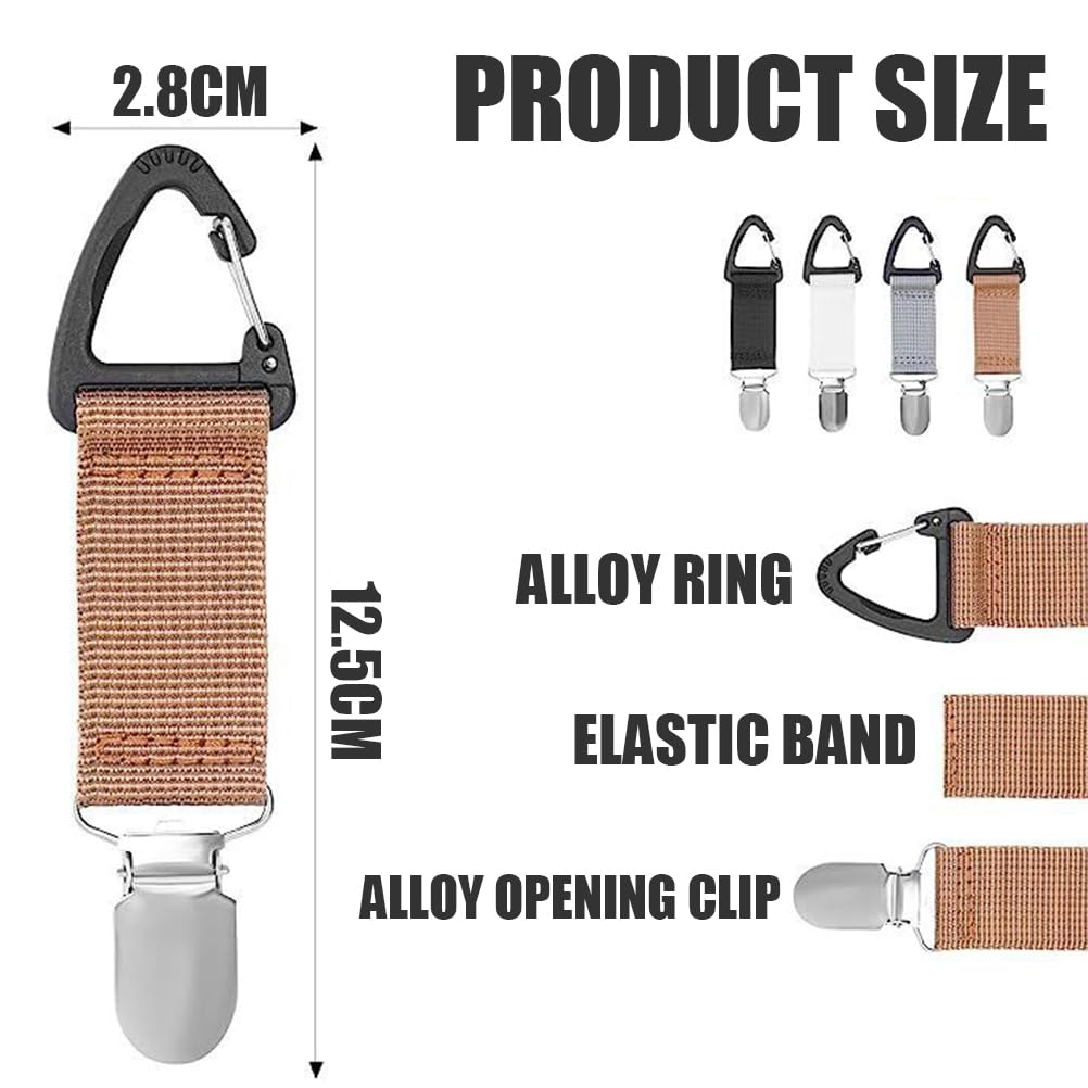 4 Pz. Clip per sciarpa e cappello, clip per cappello multifunzionale, organizzatore di cappelli, accessorio da viaggio portatile per esterni, clip per zaino e cappello
