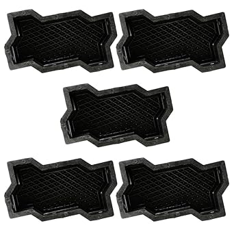 Reyal Zigzag Paver Block Mould 50mm (Pack of 5) Make in India | PVC Rubber Mould | Outdoor DIY Paver Mould