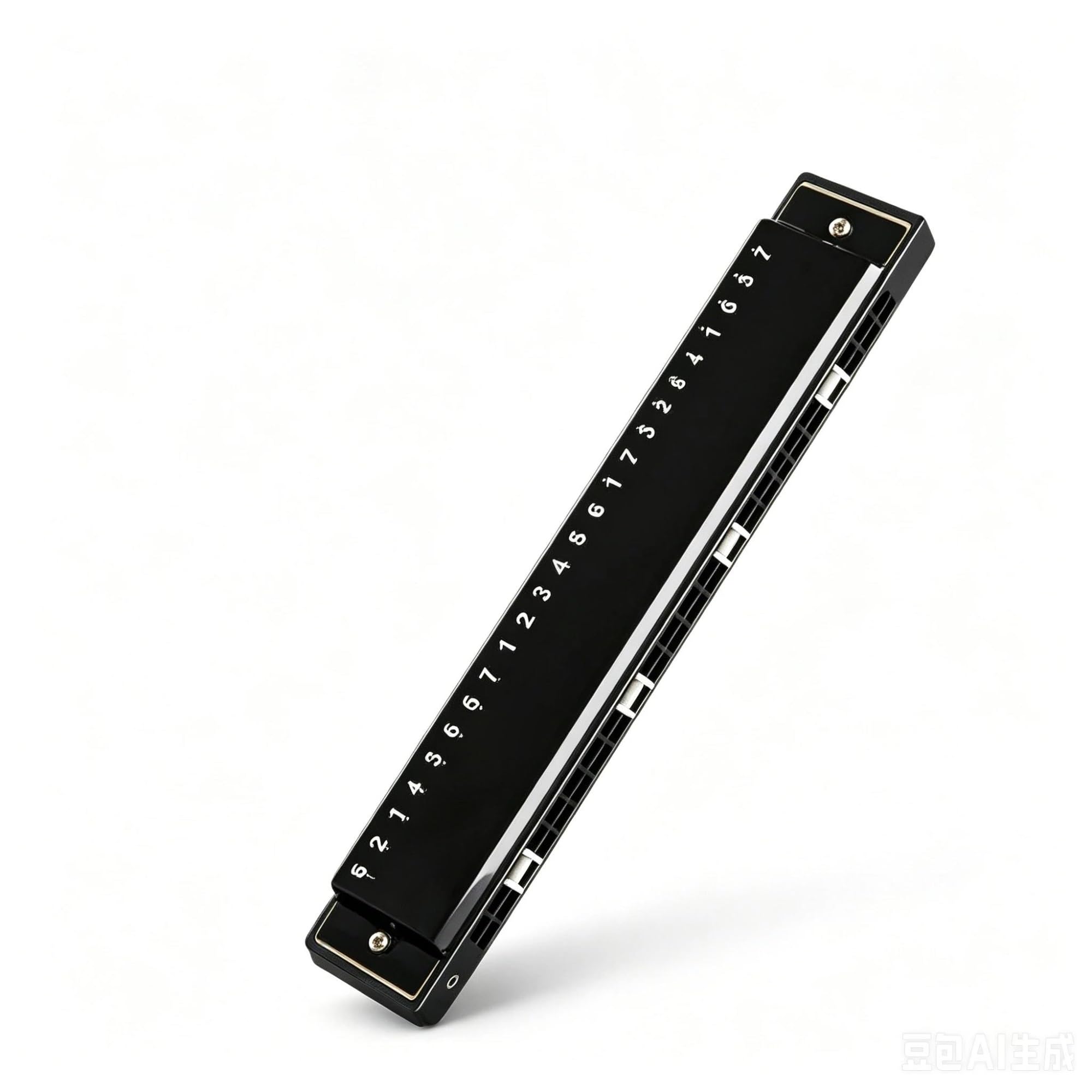 Armonica Blues Armonica Tremolo A 24 Fori Chiave C | Armonica a tremolo con chiave C a 24 fori, pettine in resina ABS, per adulti principianti(Black)