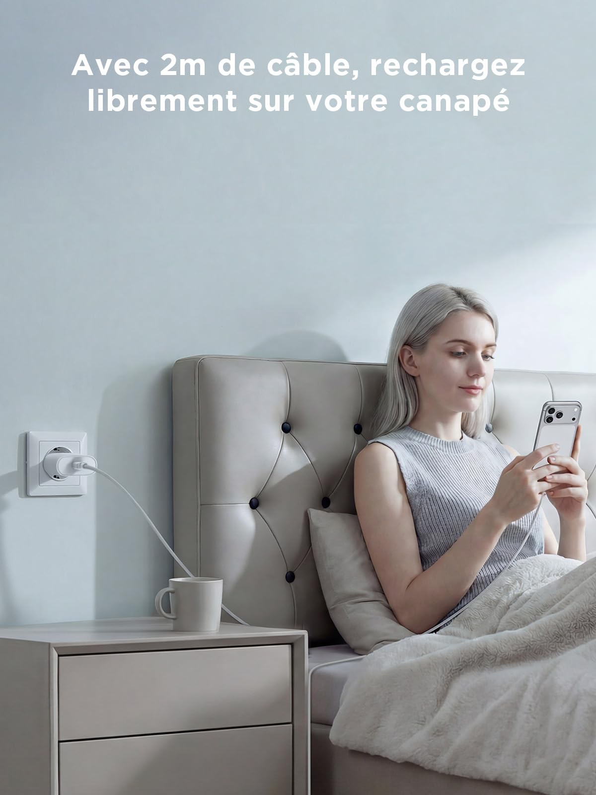 Chargeur USB C Rapide pour iPhone 17/16/15,Prise Adaptateur USB C Chargeur Rapide avec 2m Câble USBC,Compatible iPhone 17/17 Air,16e,16/15 Plus,17/16/15 Pro, Pro Max, Pad, Adaptateur Secteur
