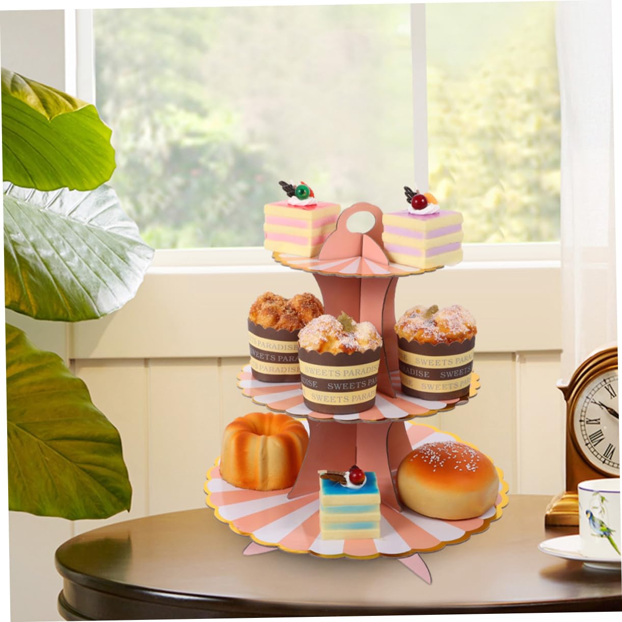 Hemobllo 2pezzi Alzata Per Torte Usa e Getta in Da Espositore Per Cupcake e Dessert Portacarte Per Torte Nuziali e Feste Compleanno Mensola Per Dolci e