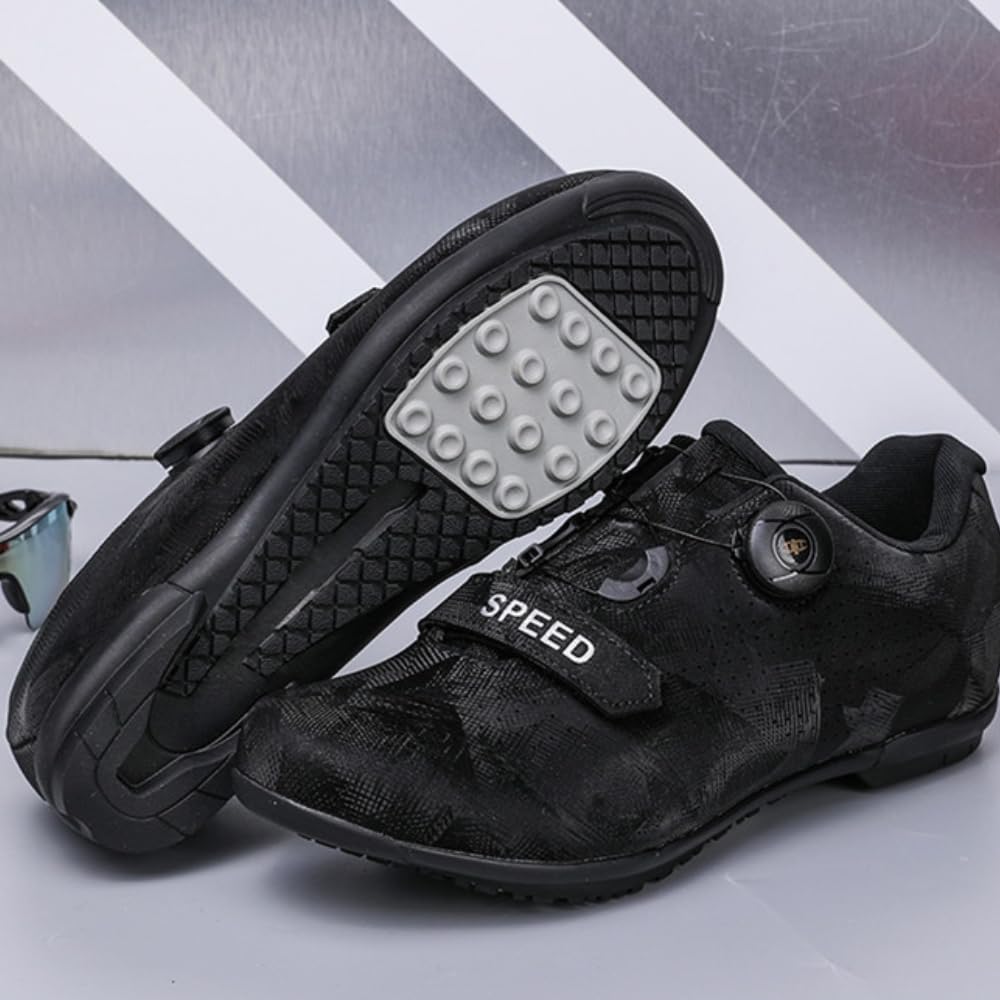 Buty rowerowe unisex dla mężczyzn i kobiet, oddychające i antypoślizgowe, z gumową podeszwą i systemem szybkiego obracania koronki, do użytku wewnątrz i na zewnątrz, pomarańczowy, 40 EU