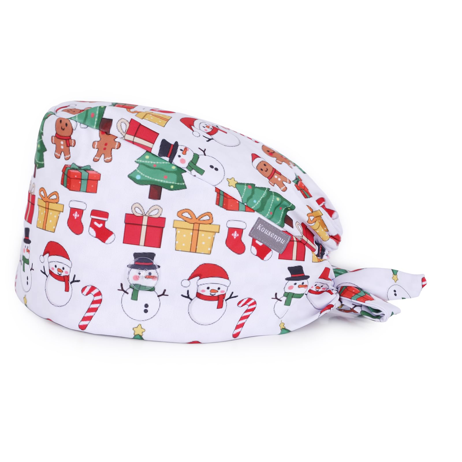Kousenpu Scrub Caps for Women, Adjustable with Side Buttons, Cute