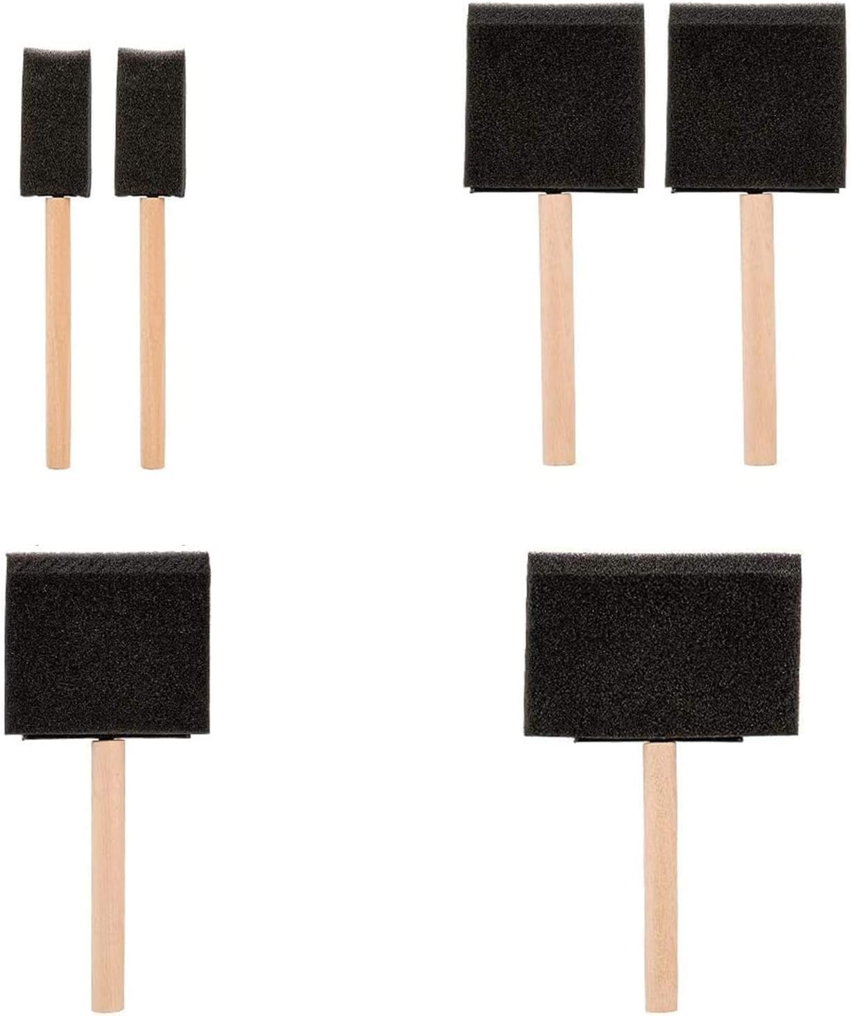 6PCS Foam Brush,Foam Paint Brush with Wooden Handle,Foam
