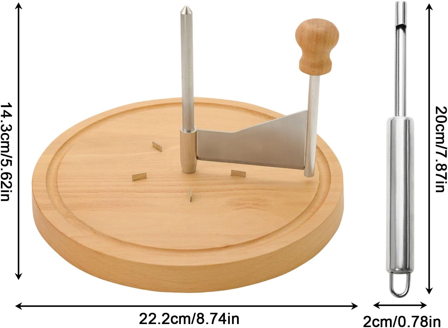Cheese Curler Wheel, Stainless Steel Manual Slicer, 15x10cm Wood Base Cheese Curler with Smooth Shaving Blade, Stainless Steel Material with Durable Handheld Design, Kitchen Accessories