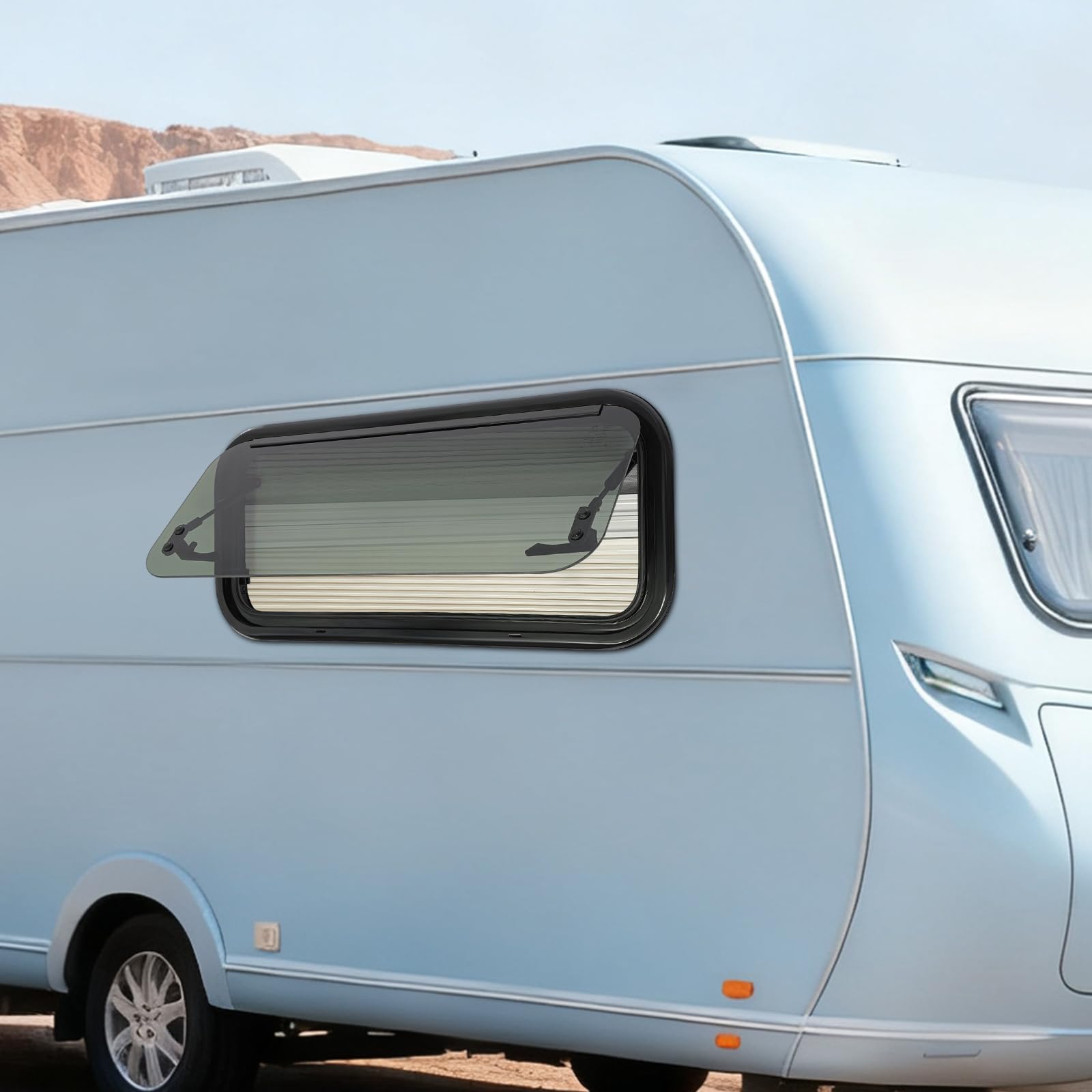 Ventana expositora con cremallera 700 x 300 mm, ventana lateral para autocaravana, caravana y remolque de viaje
