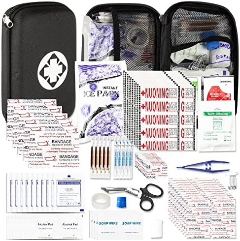 276Pcs First Aid Kit Car Emergency Kit Just in Case Travel First Aid Emergency Road Kit Home Family Outdoor Adventure, Black angel wish